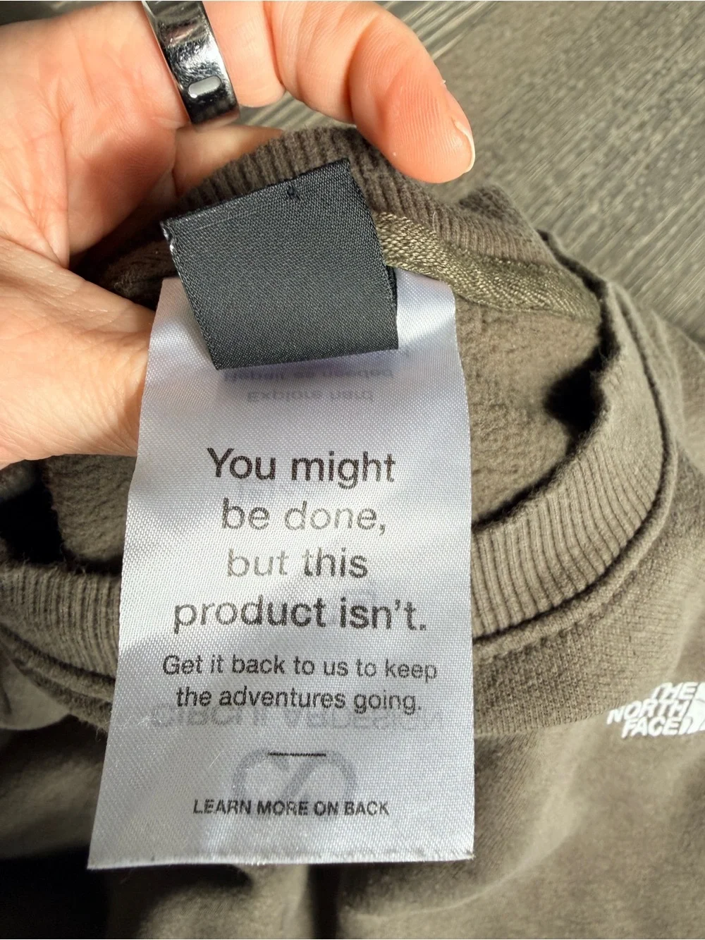 The North Face Crewneck Sweatshirt in Olive Green Size Medium